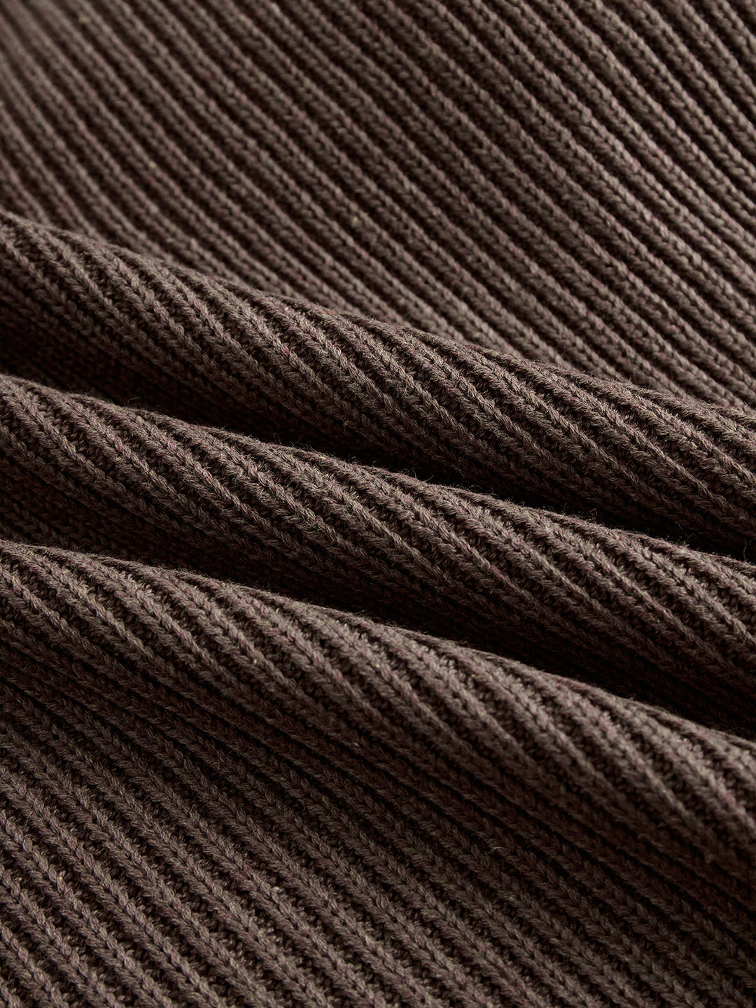 Brown Ruffled Hem Turtleneck Sweater Dress