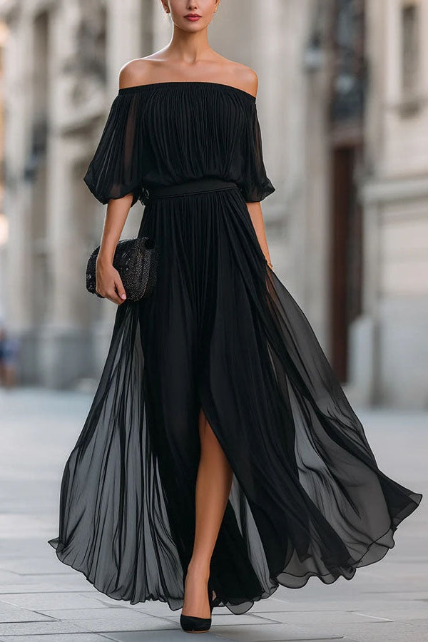 Vestido Maxi Floral de Um Ombro Só