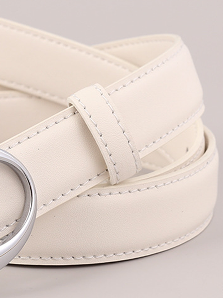 Women's Retro Silver Arc Buckle All-match Belt