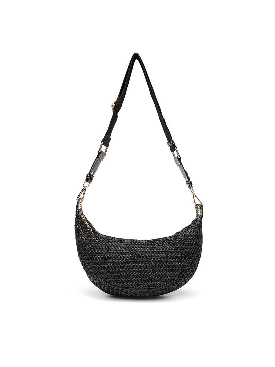 Women's Casual Shoulder Crossbody Bag Woven Underarm Bag