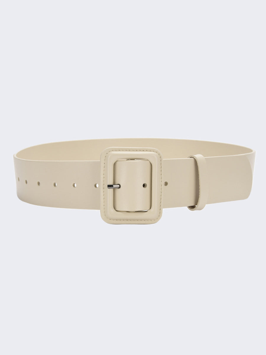 Women's Fashion Imitation Leather Solid Color Square Belt