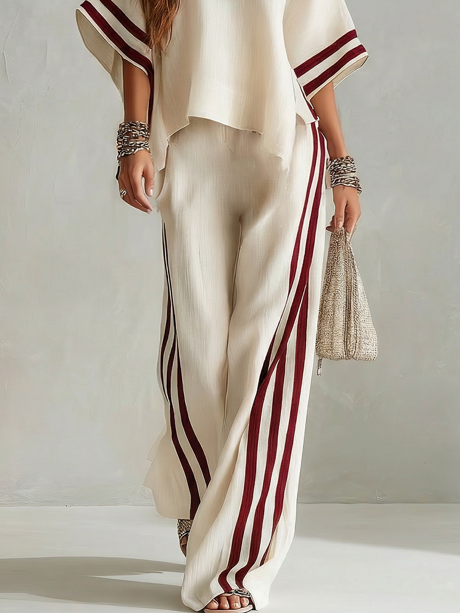 Completo Pantaloni Larghezza Righe