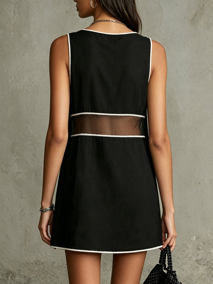 Vestido Mini em Rede Bordado