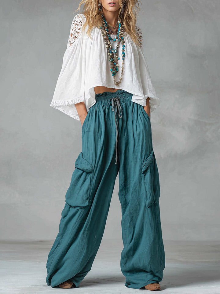 Ensemble de pantalons utilitaires vintage en dentelle