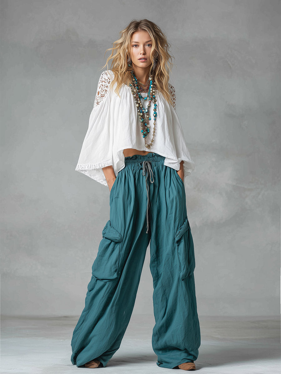 Ensemble de pantalons utilitaires vintage en dentelle