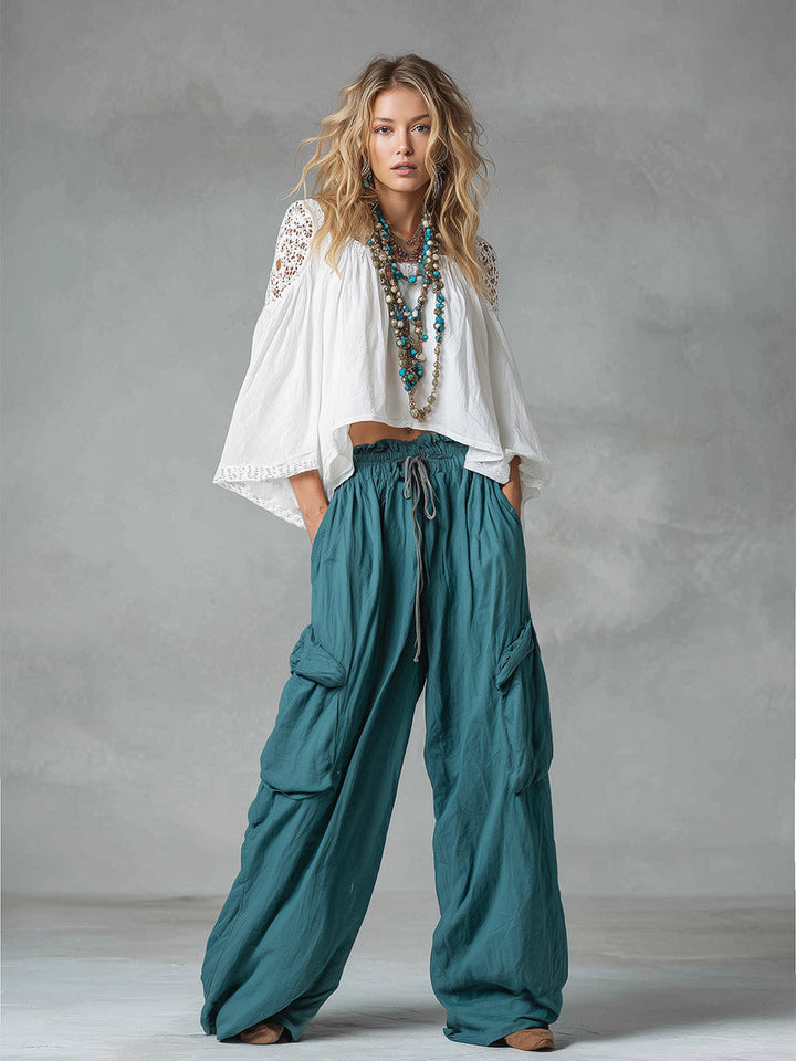 Ensemble de pantalons utilitaires vintage en dentelle
