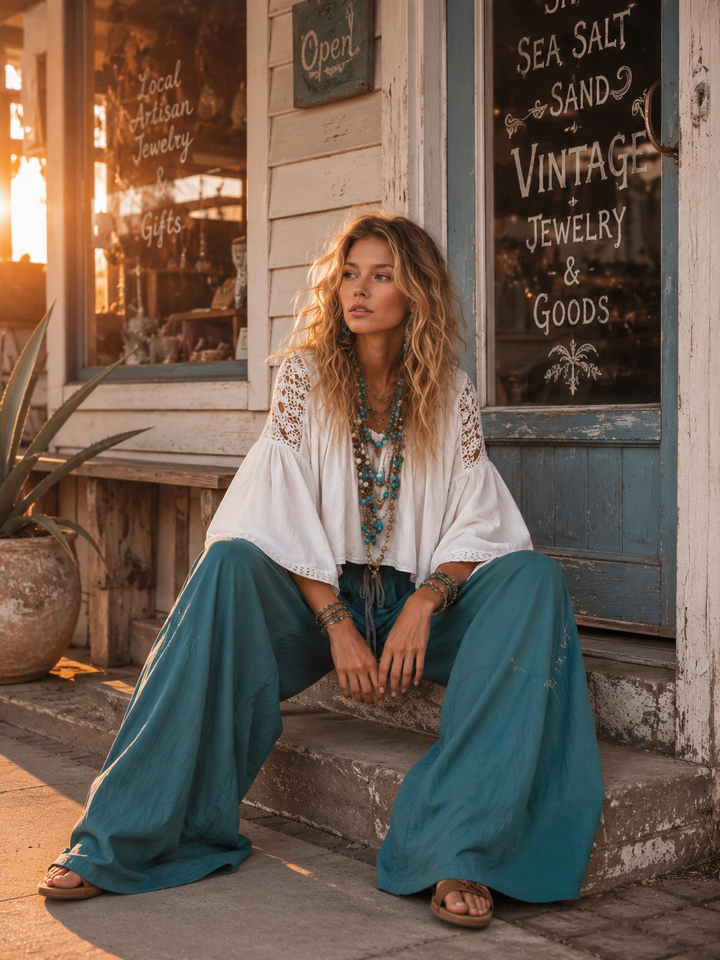 Ensemble de pantalons utilitaires vintage en dentelle