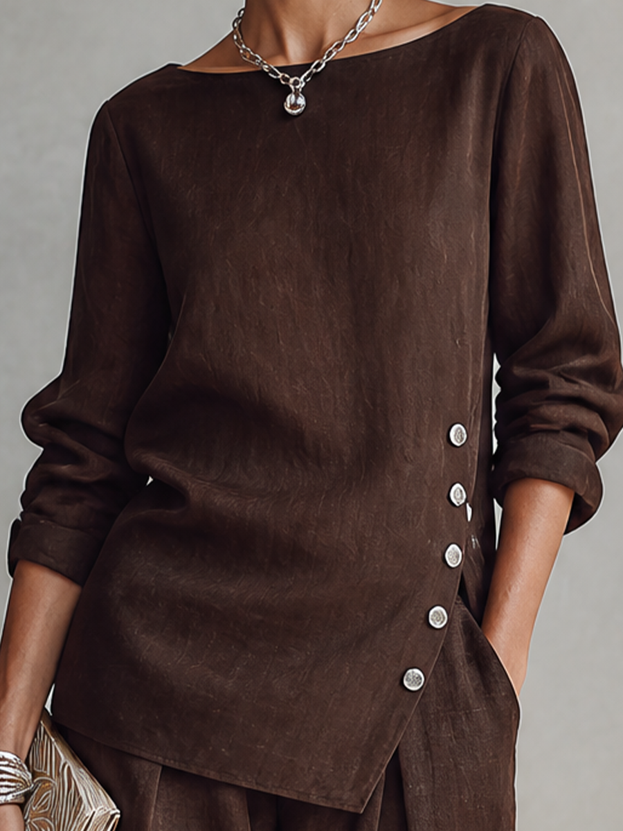 Set mit asymmetrischem Saum und weitem Bein