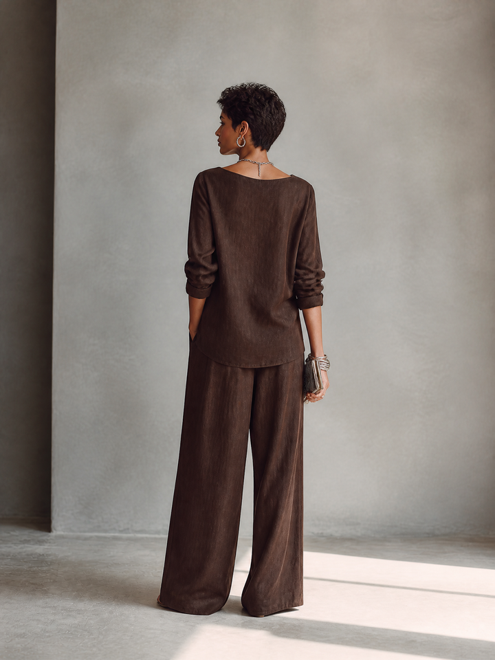 Set mit asymmetrischem Saum und weitem Bein