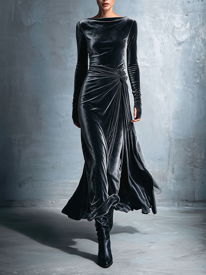 Asymmetric One-Shoulder Midi Dress