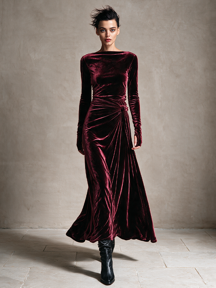 Asymmetric One-Shoulder Midi Dress