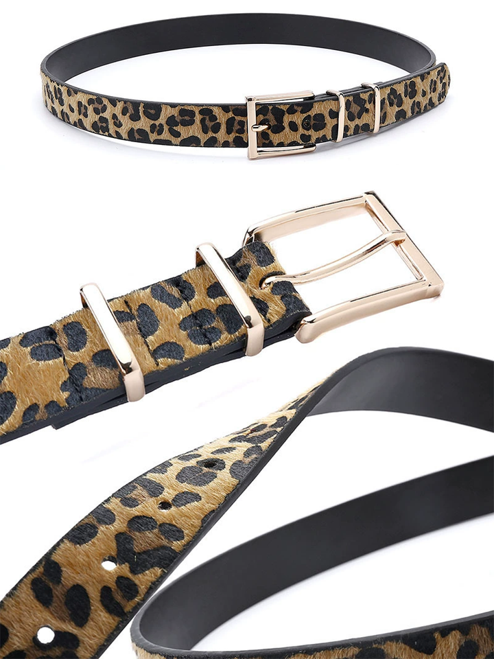 Women's Creative Leopard Print Pony Hair Belt