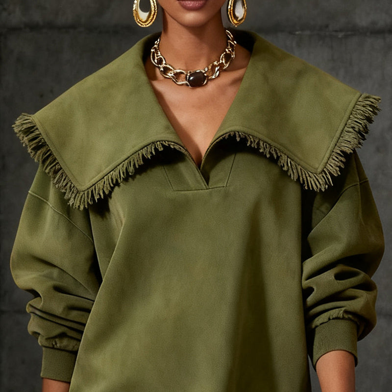 Women's Western Retro Style Autumn And Winter New Suede Dress