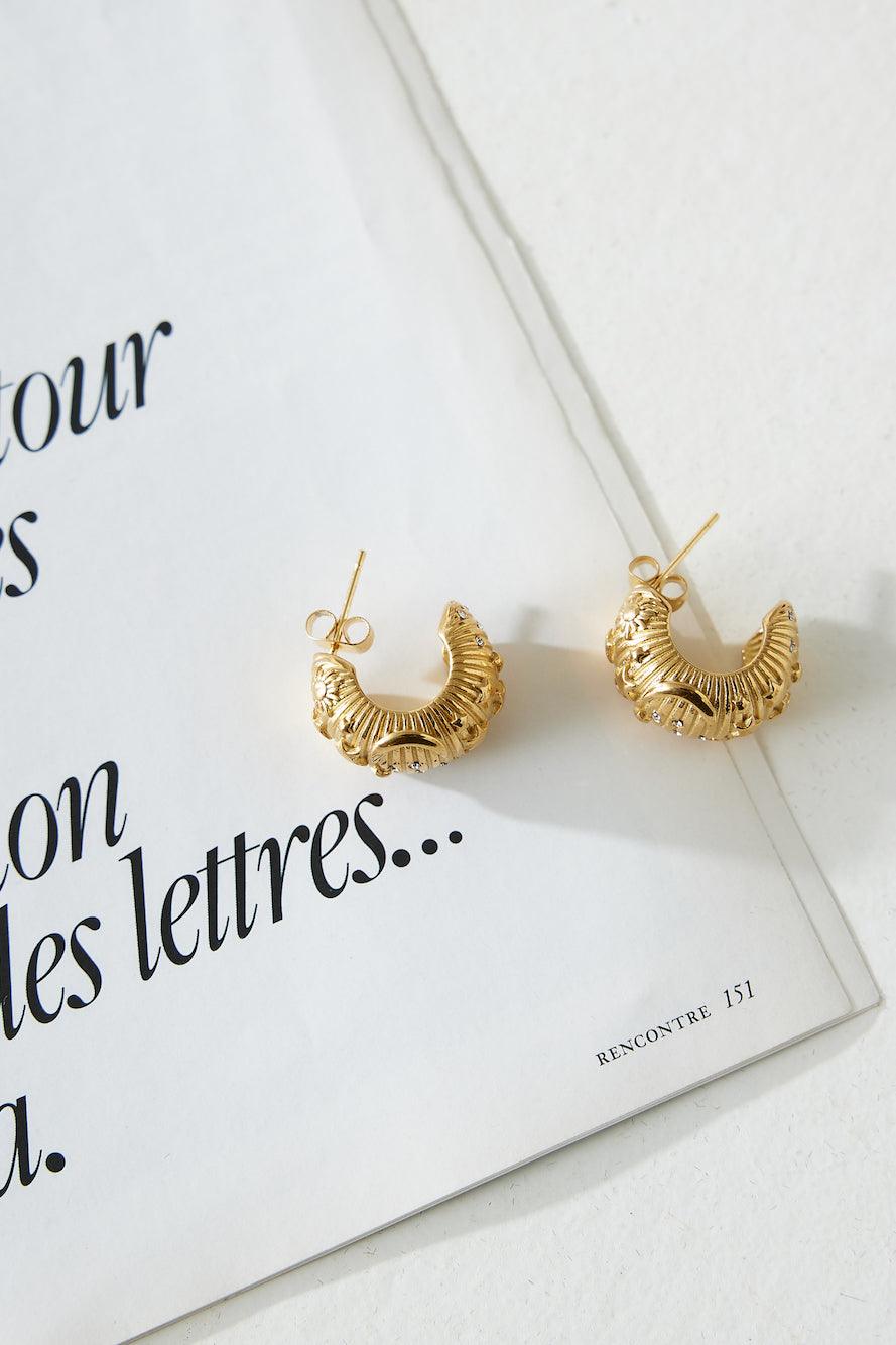 18k Gold Plated Designer Earrings Gold