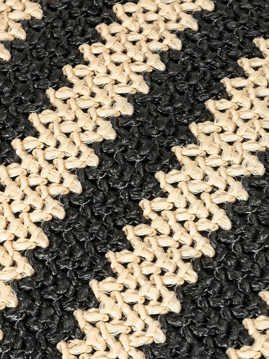 Women's Contrast Striped Vintage Straw Shoulder Bag