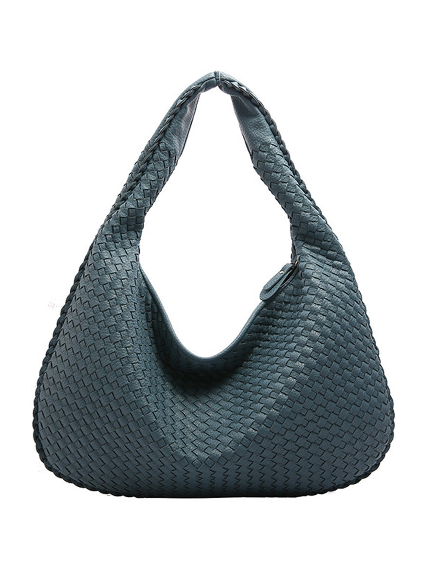 Women's Fashionable Leather Woven Bag