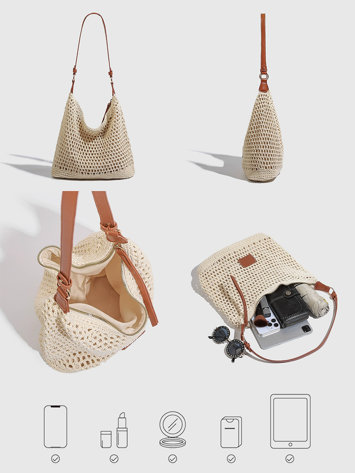 Women's Woven Hollow Bag Beach Bag Shoulder Bag