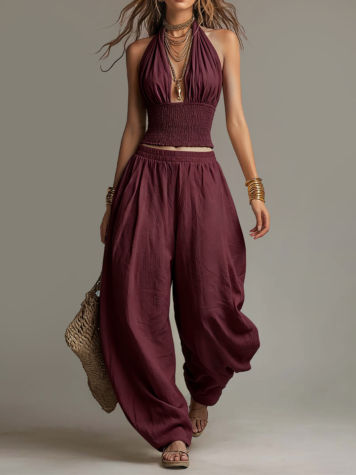 Boho Neckholder-Haremshosen-Set
