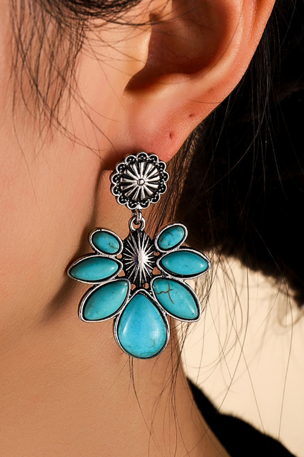 Orecchini pendenti floreali bohemien da donna