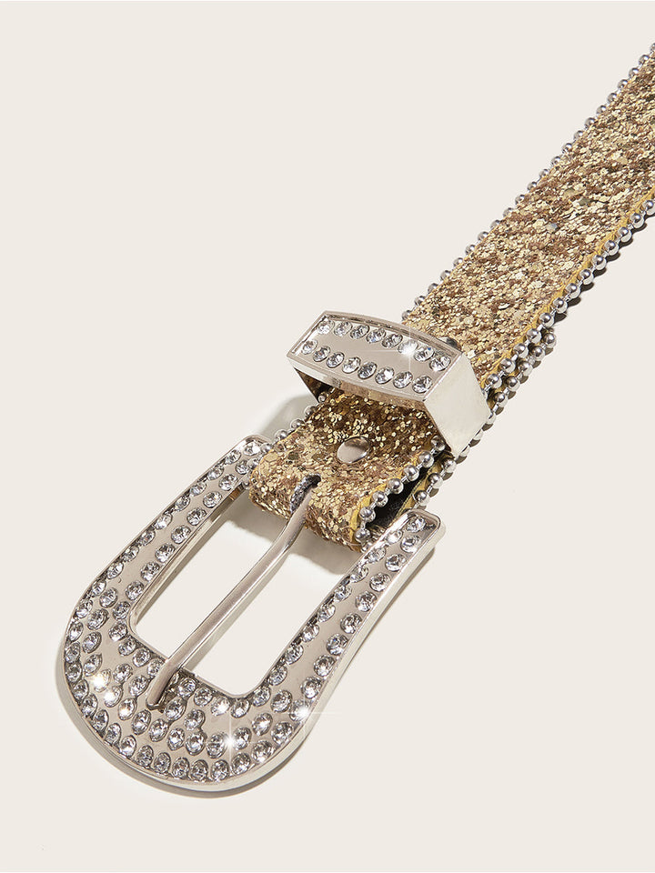Women's Glamorous Rhinestone - Embellished Buckle Belt