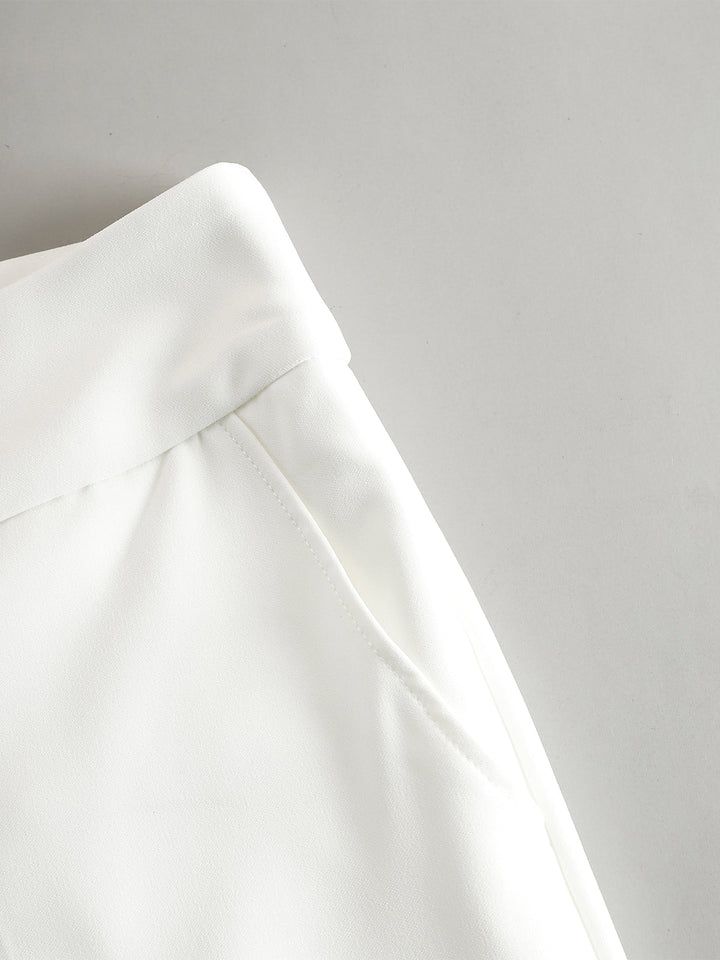 Transparent chiffon sæt med vidde bukser i tre dele