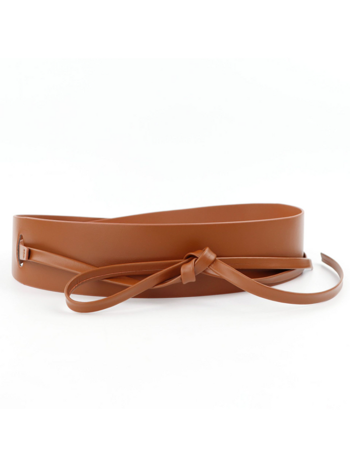Women's Fashion Imitation Leather Tie Band Wide Belt