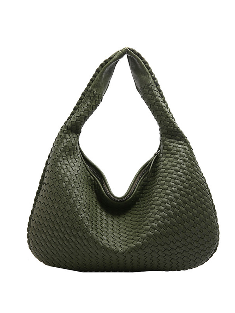 Women's Fashionable Leather Woven Bag