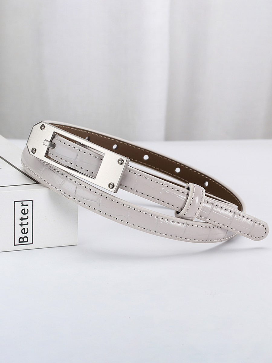 Women's Fashionable Alligator Leather Thin Belt