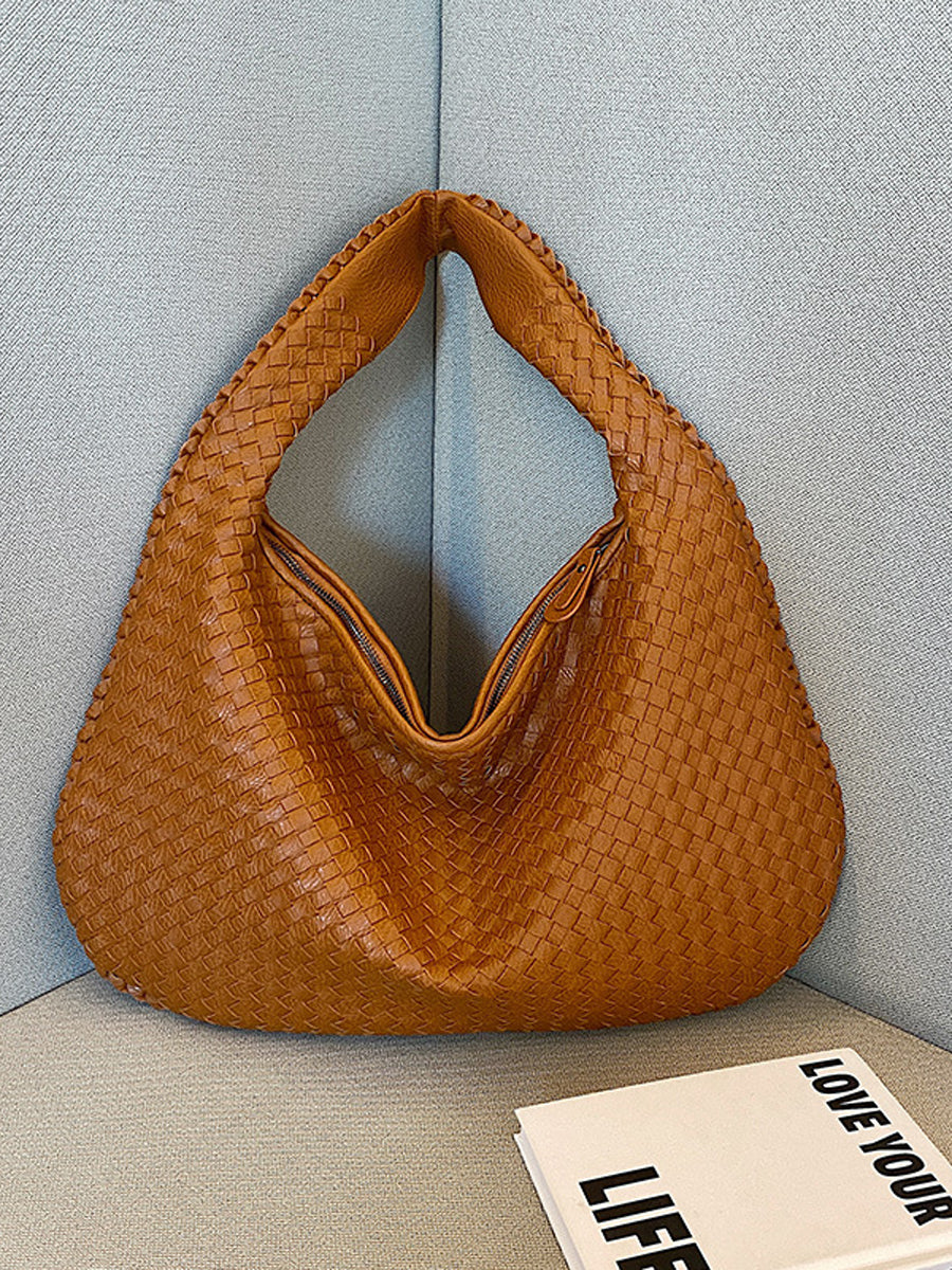 Women's Fashionable Leather Woven Bag