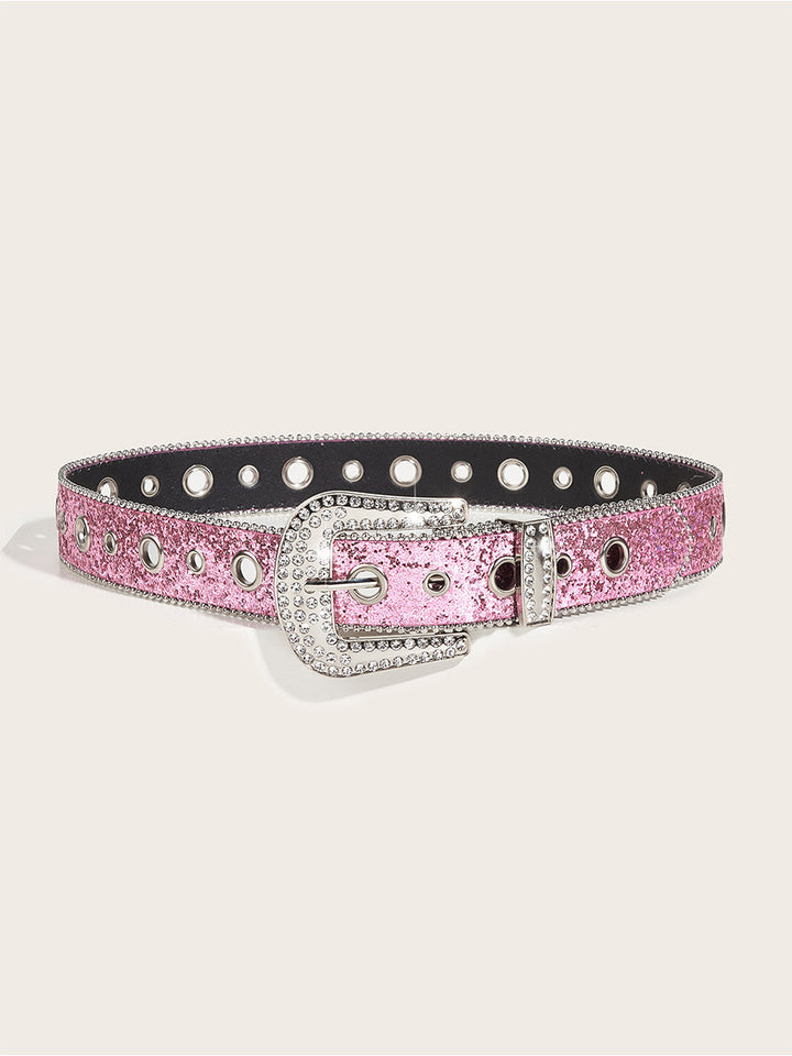 Women's Glamorous Rhinestone - Embellished Buckle Belt