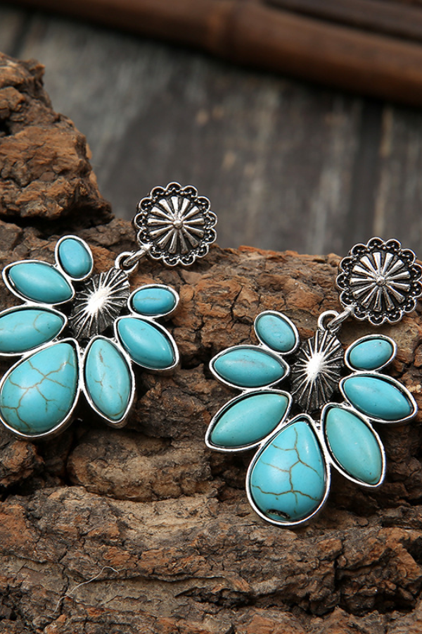 Orecchini pendenti floreali bohemien da donna