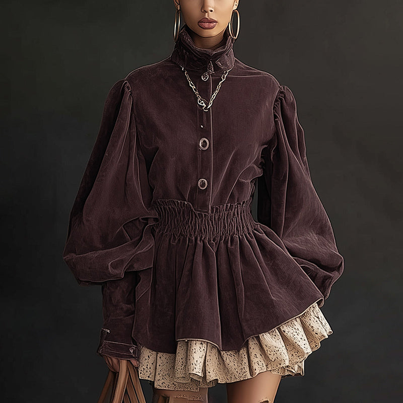 Women's Western Retro Style Autumn And Winter New Suede Dress