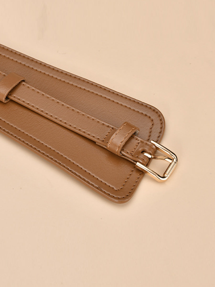 Dámský módní široký pásek z imitace kůže