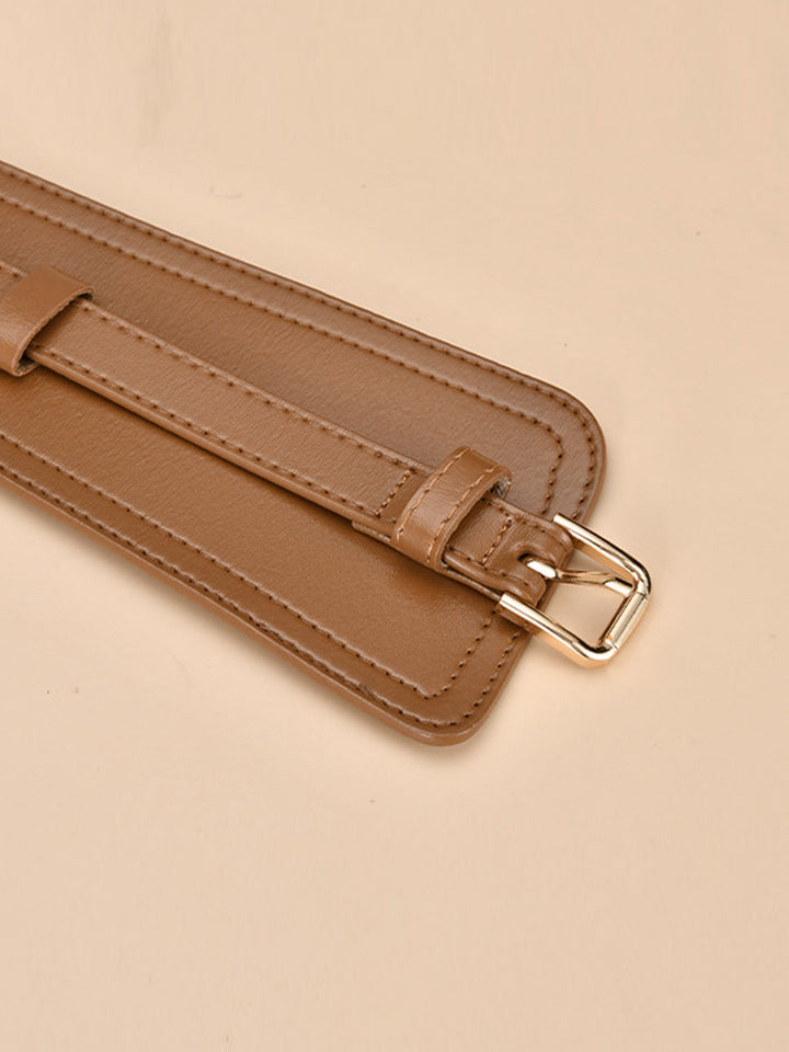 Dámský módní široký pásek z imitace kůže