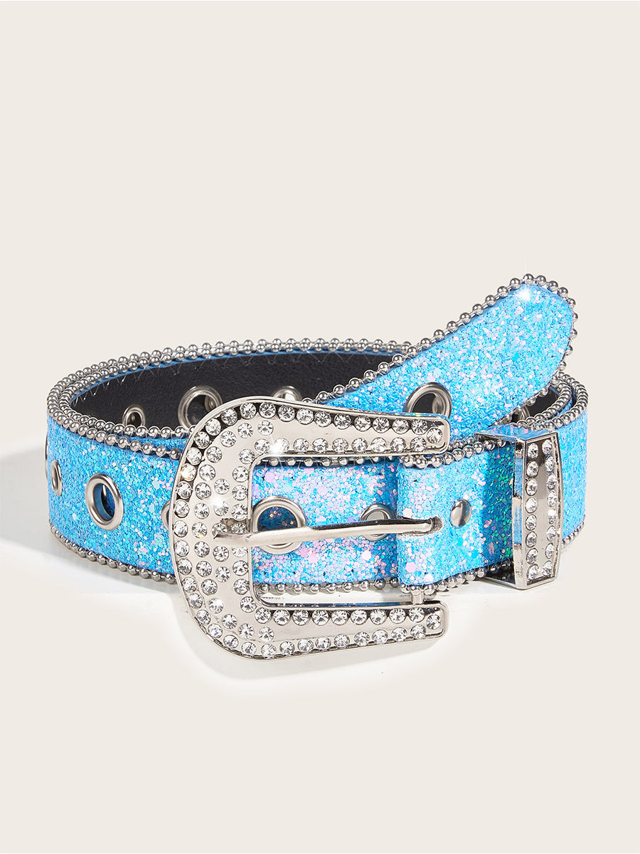 Women's Glamorous Rhinestone - Embellished Buckle Belt