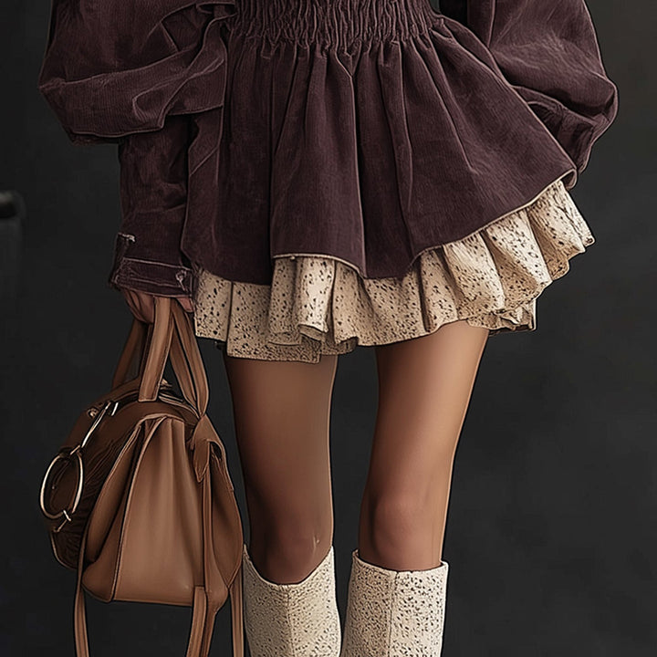 Women's Western Retro Style Autumn And Winter New Suede Dress
