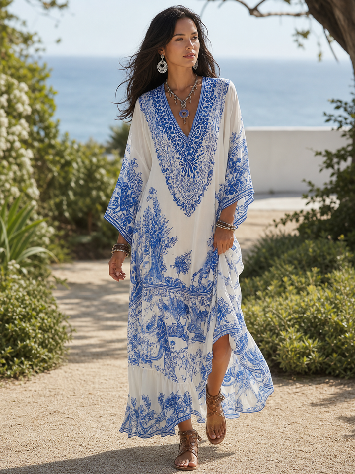 Veredeltes Porzellan-Kaftankleid