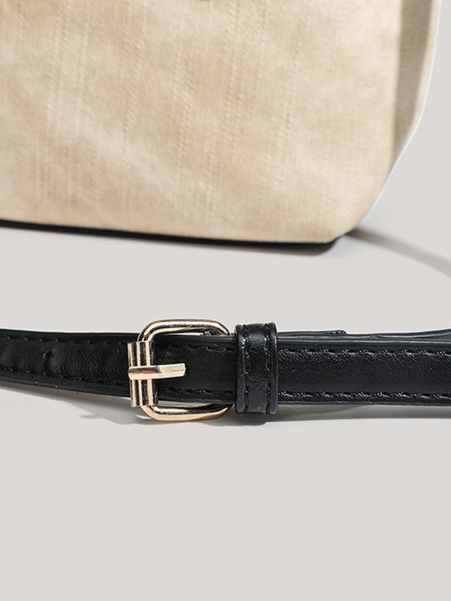 Women's Retro Autumn And Winter Oblique Shoulder Handbag Pu Bucket Bag