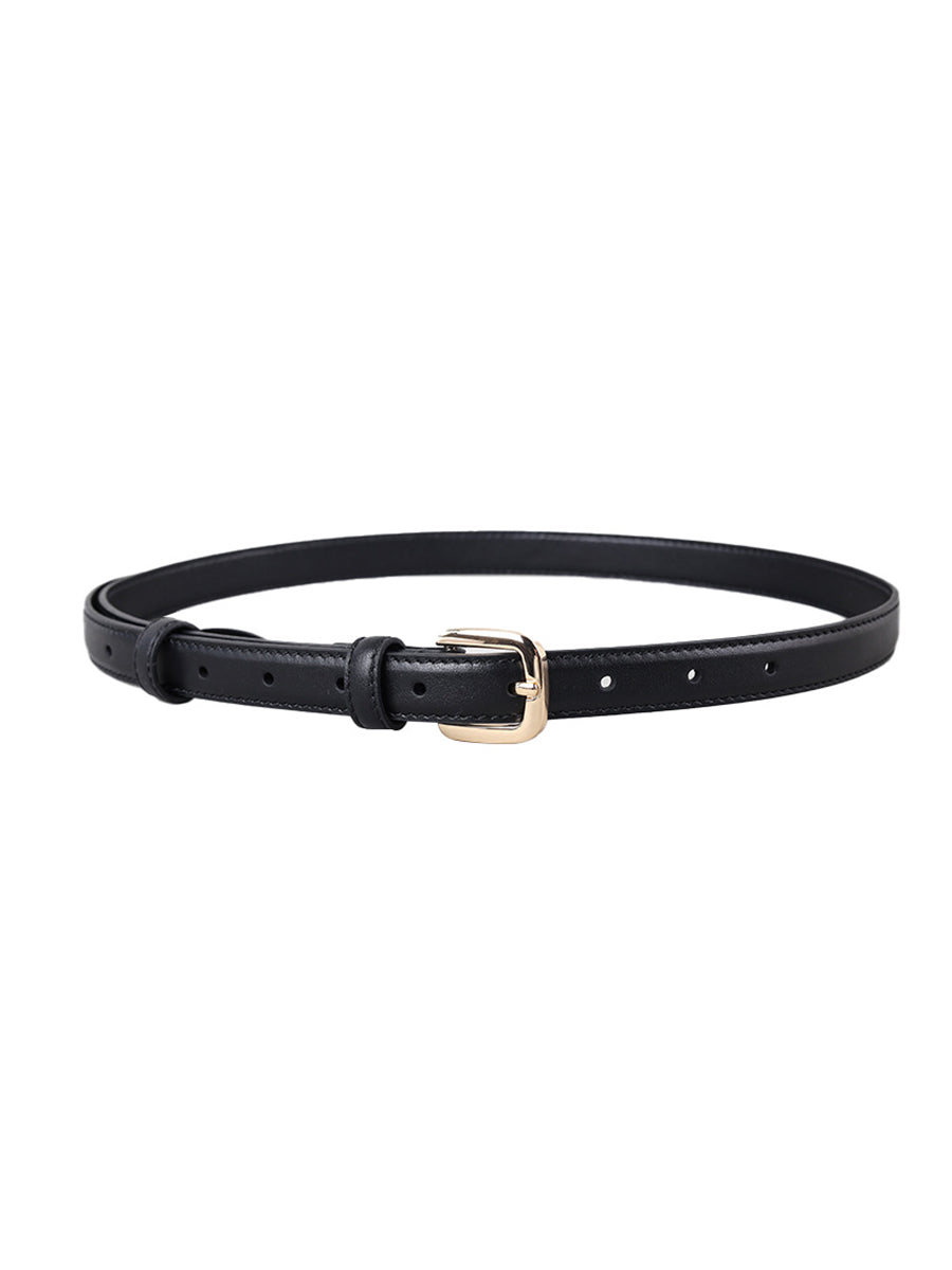 Women's Classic Chic Leather Square - Buckle Belt