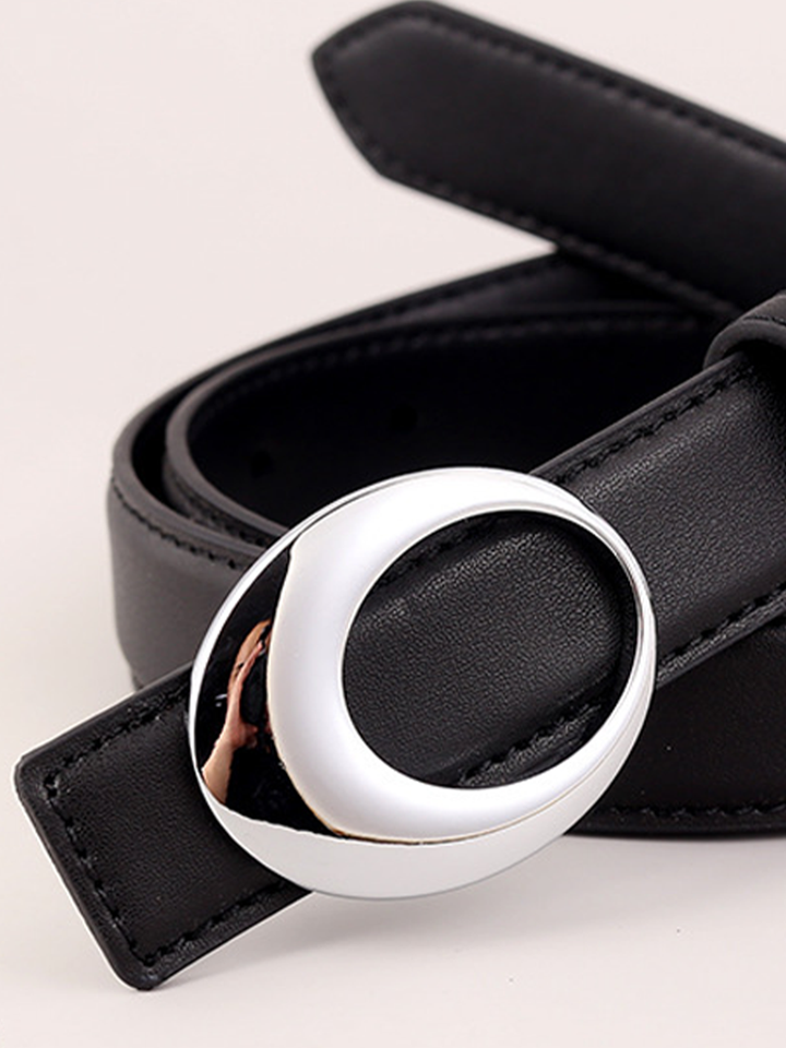 Women's Retro Silver Arc Buckle All-match Belt