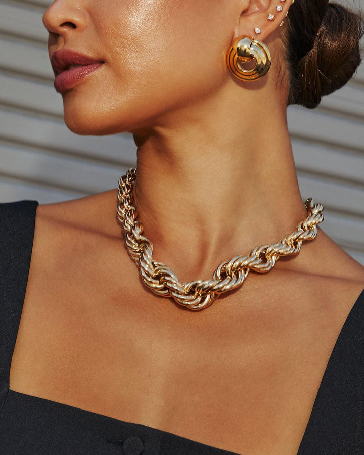 Rope You In Chunky Twisted Necklace