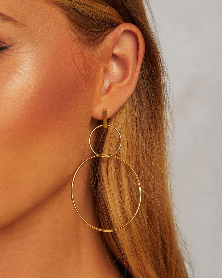 David dvojité kruhové visací náušnice