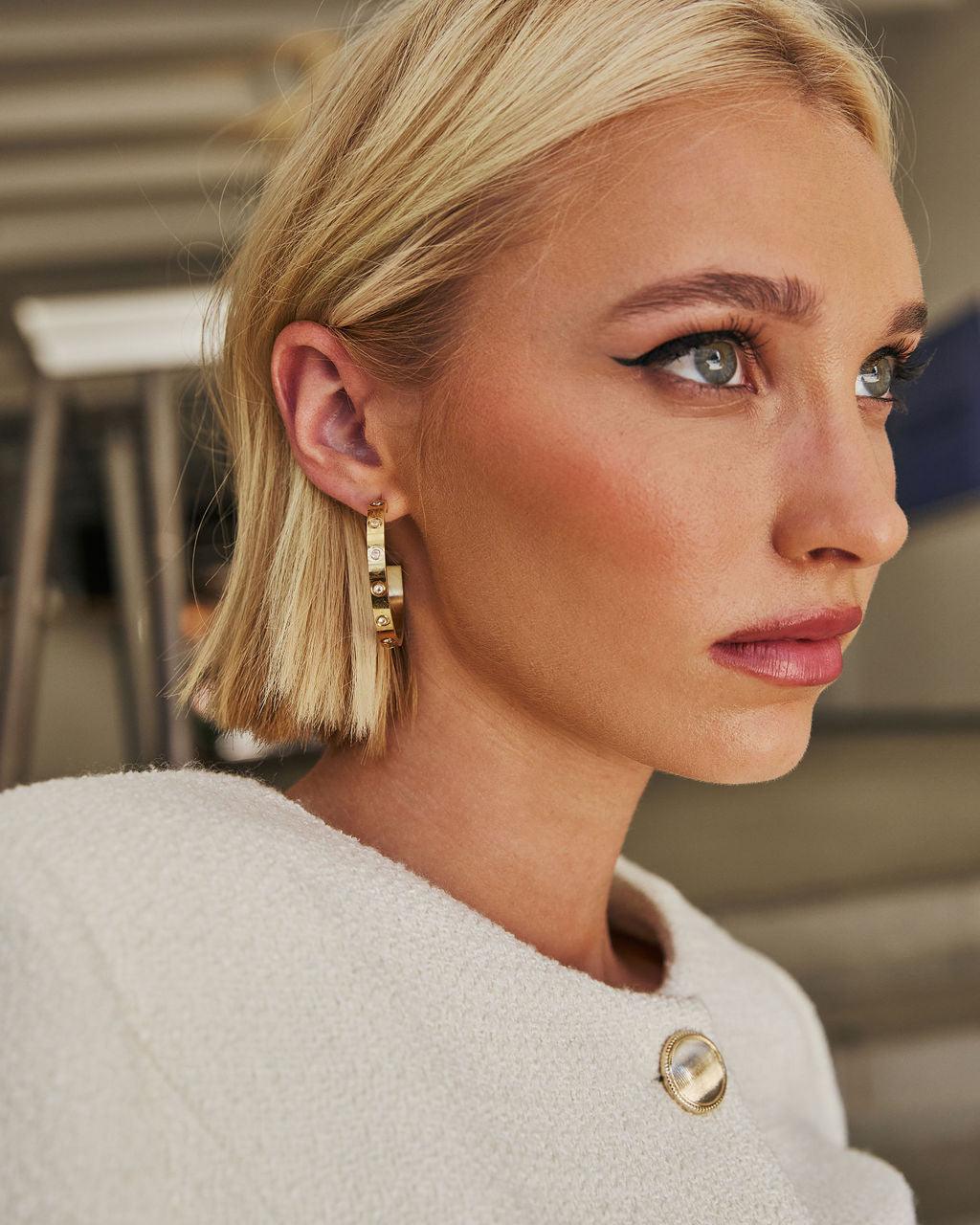 Nekonečná láska kruhové náušnice zdobené kamínky