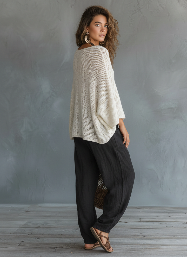 Conjunto de Calças Harem com Mangas Cape