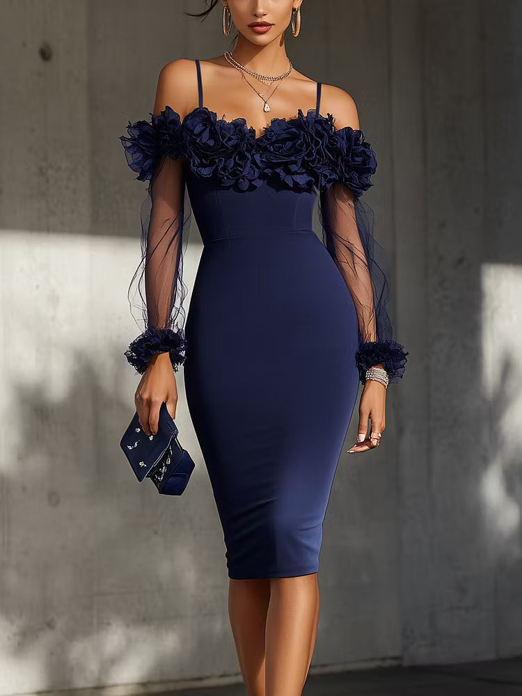 Floral Off-Shoulder Midi Dress