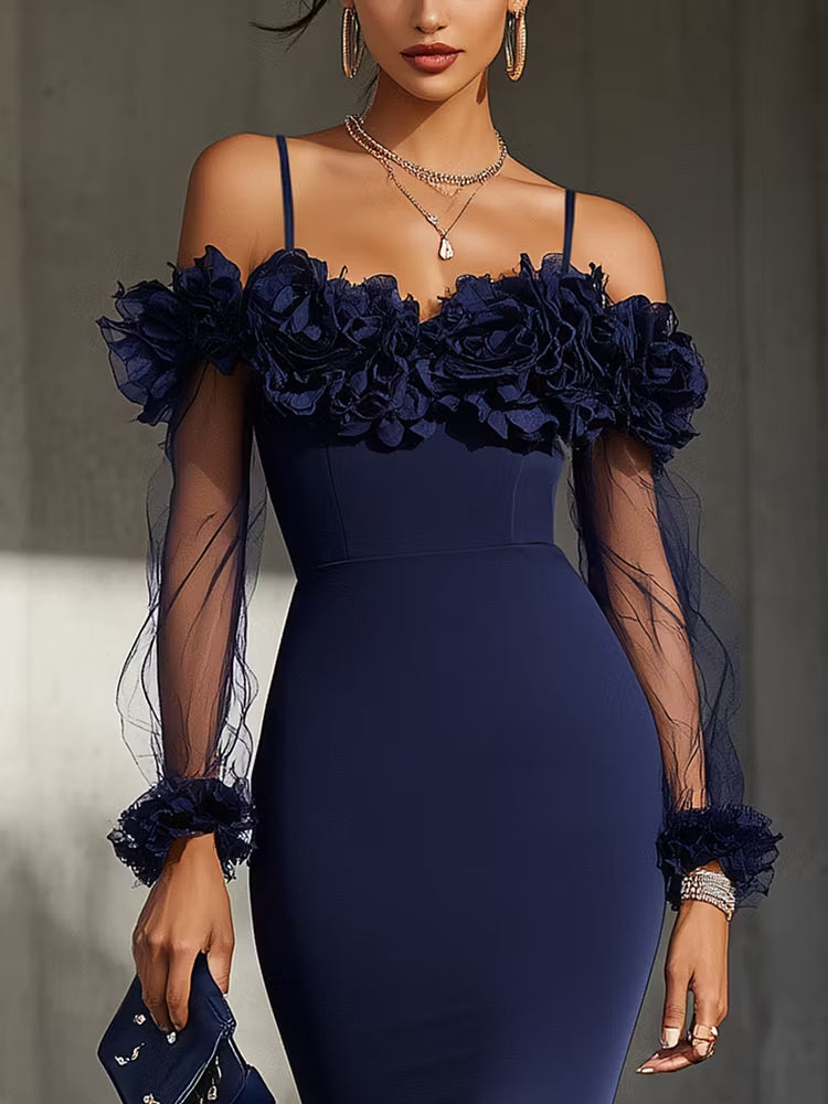 Floral Off-Shoulder Midi Dress