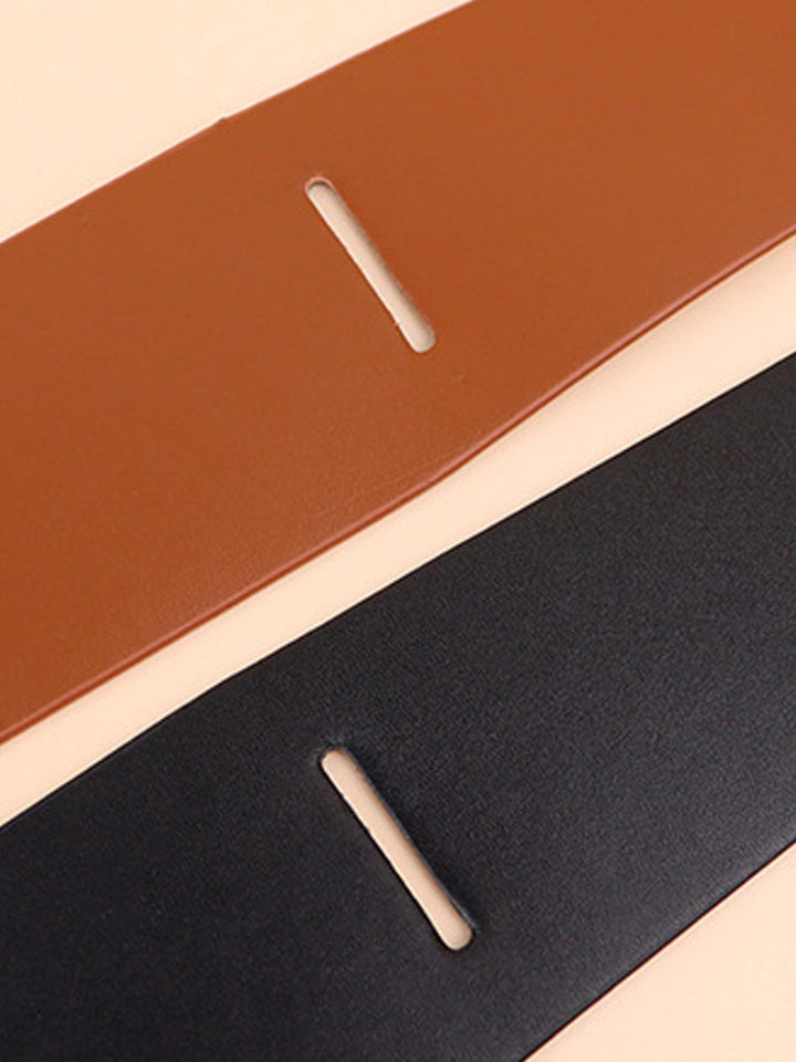 Women's Fashion Imitation Leather Tie Band Wide Belt