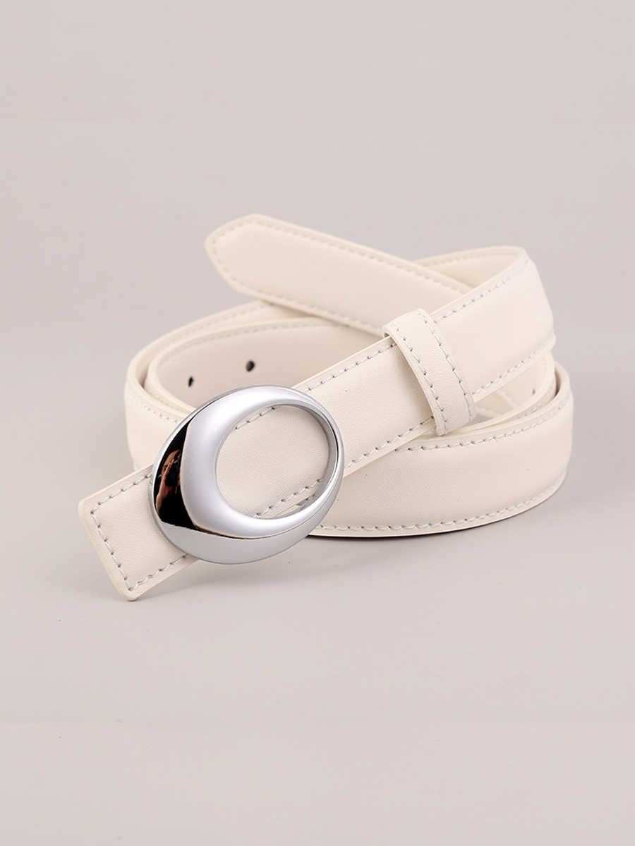 Women's Retro Silver Arc Buckle All-match Belt