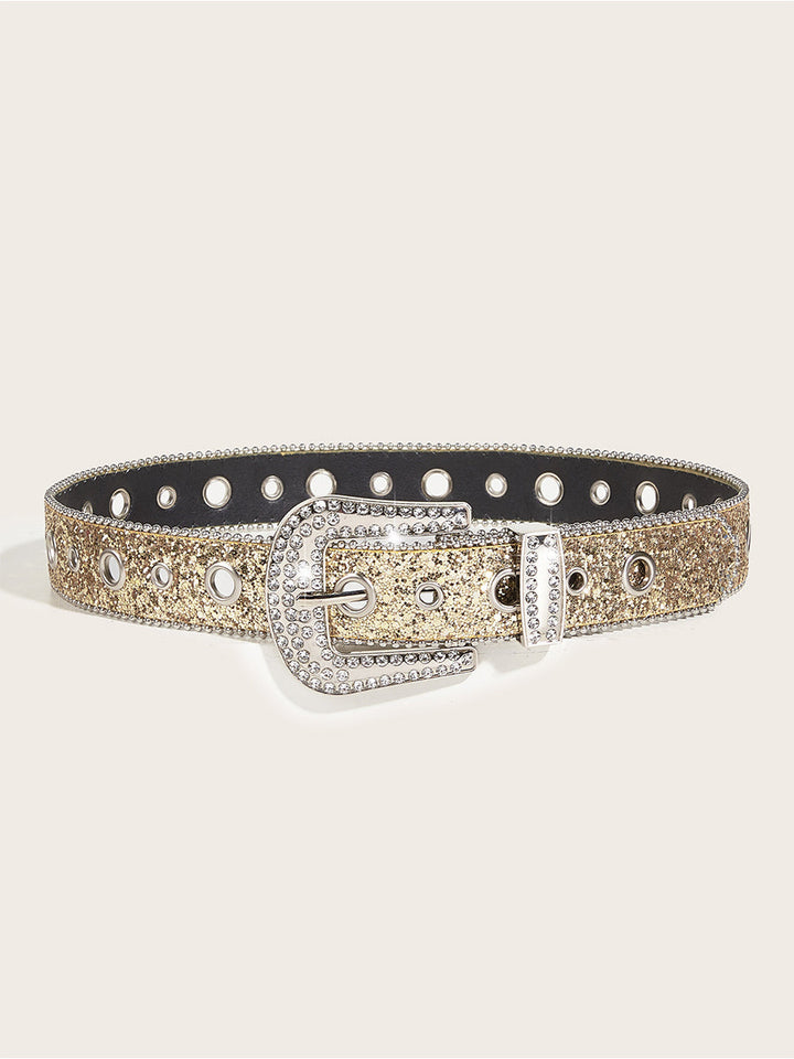 Women's Glamorous Rhinestone - Embellished Buckle Belt