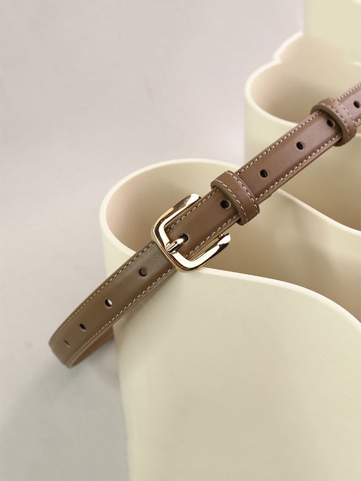 Women's Classic Chic Leather Square - Buckle Belt
